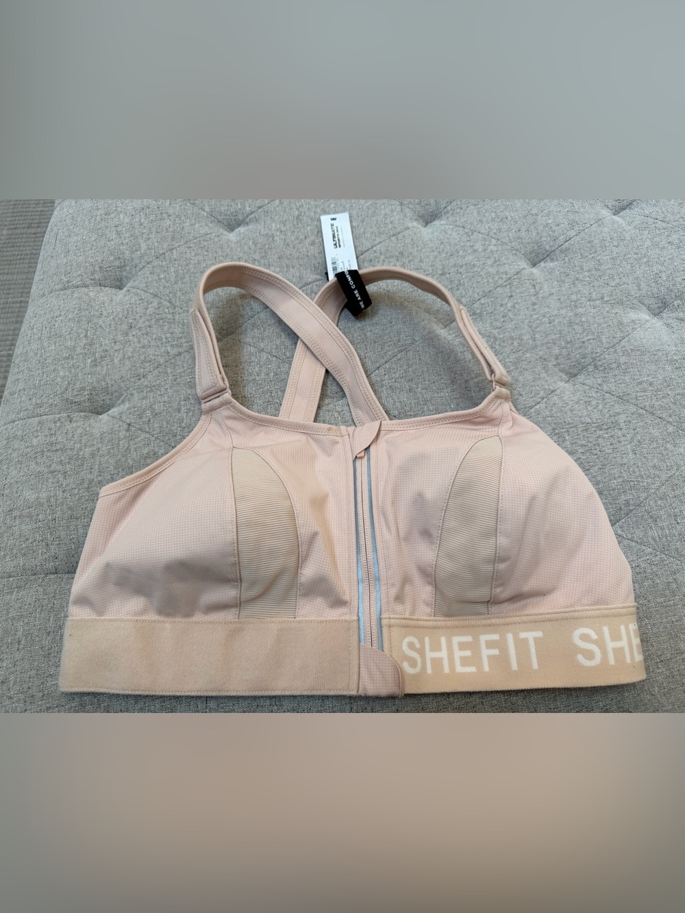 NWT SHEFIT ULTIMATE SPORTS BRA IVORY STANDSTORM SIZE 2LUXE